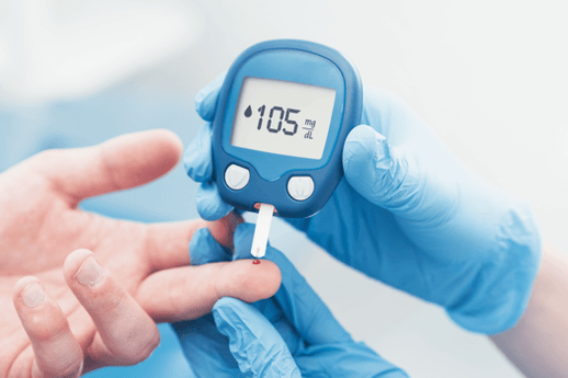 Zunehmende Glukosespiegel im Blutplasma bei Diabetes mellitus